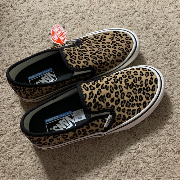 mini leopard slip on vans